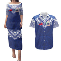 Custom Samoa Rugby Couples Matching Puletasi and Hawaiian Shirt Pacific Motifs - Polynesian Pride