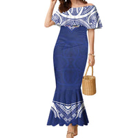 Custom Samoa Rugby Mermaid Dress Pacific Motifs - Polynesian Pride