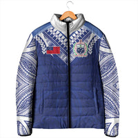 Custom Samoa Rugby Padded Jacket Pacific Motifs - Polynesian Pride