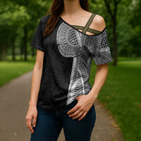 Samoan Tatau Cross Shoulder Shirt Art Tribal Traditional Tattoos - Polynesian Pride