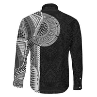 Samoan Tatau Family Matching Off The Shoulder Long Sleeve Dress and Hawaiian Shirt Art Tribal Traditional Tattoos LT03 - Polynesian Pride