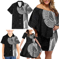 Samoan Tatau Family Matching Off Shoulder Short Dress and Hawaiian Shirt Art Tribal Traditional Tattoos LT03 - Polynesian Pride