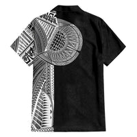 Samoan Tatau Family Matching Off Shoulder Short Dress and Hawaiian Shirt Art Tribal Traditional Tattoos LT03 - Polynesian Pride