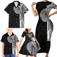 Samoan Tatau Family Matching Short Sleeve Bodycon Dress and Hawaiian Shirt Art Tribal Traditional Tattoos LT03 - Polynesian Pride
