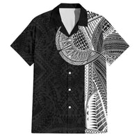 Samoan Tatau Family Matching Summer Maxi Dress and Hawaiian Shirt Art Tribal Traditional Tattoos LT03 Dad's Shirt - Short Sleeve Black - Polynesian Pride