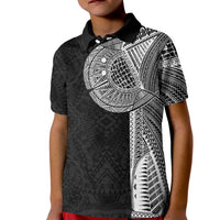 Samoan Tatau Kid Polo Shirt Art Tribal Traditional Tattoos LT03 Kid Black - Polynesian Pride