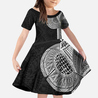 Samoan Tatau Kid Short Sleeve Dress Art Tribal Traditional Tattoos LT03 KID Black - Polynesian Pride