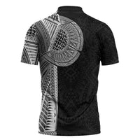 Samoan Tatau Zipper Polo Shirt Art Tribal Traditional Tattoos LT03 - Polynesian Pride