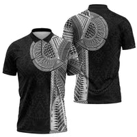 Samoan Tatau Zipper Polo Shirt Art Tribal Traditional Tattoos LT03 - Polynesian Pride