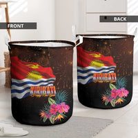 Kiribati Flag and Fireworks Laundry Basket First Place Welcome the New Year - Polynesian Pride