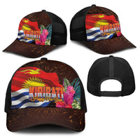 Kiribati Flag and Fireworks Baseball Net Cap First Place Welcome the New Year - Polynesian Pride
