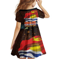 Kiribati Flag and Fireworks Family Matching Off Shoulder Maxi Dress and Hawaiian Shirt First Place Welcome the New Year - Polynesian Pride