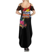 Kiribati Flag and Fireworks Family Matching Summer Maxi Dress and Hawaiian Shirt First Place Welcome the New Year - Polynesian Pride