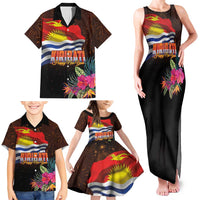Kiribati Flag and Fireworks Family Matching Tank Maxi Dress and Hawaiian Shirt First Place Welcome the New Year LT03 - Polynesian Pride