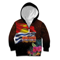 Kiribati Flag and Fireworks Kid Hoodie First Place Welcome the New Year - Polynesian Pride