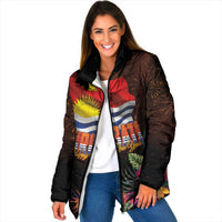 Kiribati Flag and Fireworks Padded Jacket First Place Welcome the New Year - Polynesian Pride