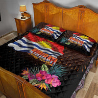 Kiribati Flag and Fireworks Quilt Bed Set First Place Welcome the New Year - Polynesian Pride