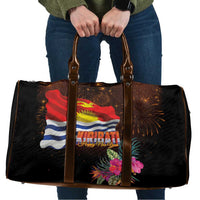 Kiribati Flag and Fireworks Travel Bag First Place Welcome the New Year - Polynesian Pride