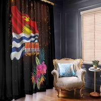 Kiribati Flag and Fireworks Window Curtain First Place Welcome the New Year - Polynesian Pride