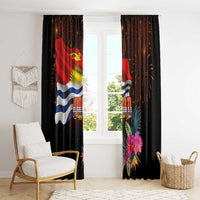 Kiribati Flag and Fireworks Window Curtain First Place Welcome the New Year - Polynesian Pride