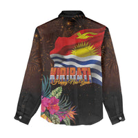 Kiribati Flag and Fireworks Women Casual Shirt First Place Welcome the New Year LT03 - Polynesian Pride