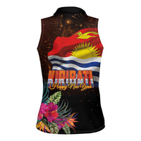 Kiribati Flag and Fireworks Women Sleeveless Polo Shirt First Place Welcome the New Year LT03 - Polynesian Pride