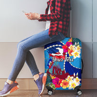 Personalised Haiti 220th Anniversary Independence Day Luggage Cover Ayiti Flower with Polynesian Pattern LT03 - Polynesian Pride