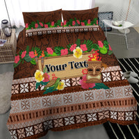 Pasifika Festival Auckland Bedding Set Polynesian Tribal with Pacific Pattern Brown Color
