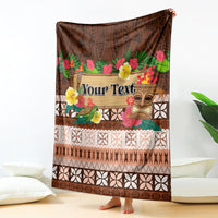 Pasifika Festival Auckland Blanket Polynesian Tribal with Pacific Pattern Brown Color