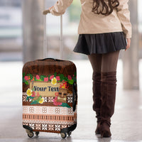 Pasifika Festival Auckland Luggage Cover Polynesian Tribal with Pacific Pattern Brown Color