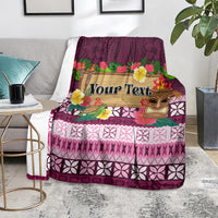 Pasifika Festival Auckland Blanket Polynesian Tribal with Pacific Pattern Pink Color