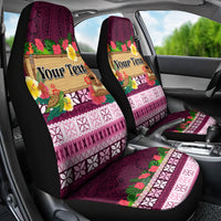 Pasifika Festival Auckland Car Seat Cover Polynesian Tribal with Pacific Pattern Pink Color