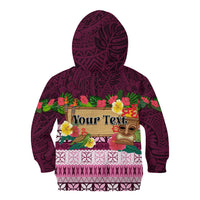 Pasifika Festival Auckland Kid Hoodie Polynesian Tribal with Pacific Pattern Pink Color LT03 - Polynesian Pride