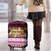 Pasifika Festival Auckland Luggage Cover Polynesian Tribal with Pacific Pattern Pink Color
