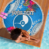 Yap Day Beach Blanket Tapa Pattern with Hisbiscus LT03 - Polynesian Pride