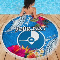 Yap Day Beach Blanket Tapa Pattern with Hisbiscus LT03 - Polynesian Pride