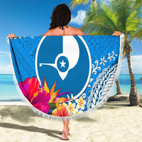 Yap Day Beach Blanket Tapa Pattern with Hisbiscus LT03 - Polynesian Pride