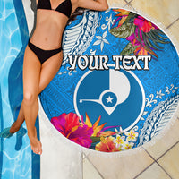 Yap Day Beach Blanket Tapa Pattern with Hisbiscus LT03 - Polynesian Pride