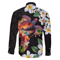 Hawaiian Lei Day Family Matching Puletasi and Hawaiian Shirt Plumeria and Turtle with Polynesian Tribal Pattern LT03 - Polynesian Pride