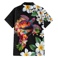 Hawaiian Lei Day Family Matching Tank Maxi Dress and Hawaiian Shirt Plumeria and Turtle with Polynesian Tribal Pattern