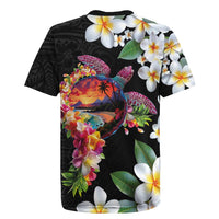Hawaiian Lei Day Rugby Jersey Plumeria and Turtle with Polynesian Tribal Pattern LT03 - Polynesian Pride