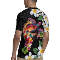 Hawaiian Lei Day Rugby Jersey Plumeria and Turtle with Polynesian Tribal Pattern LT03 - Polynesian Pride