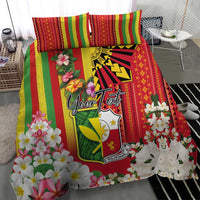 Personalised Hawaii and Philippines Together Bedding Set The Emblems with Cultural Symbols Green-Yellow-Red Tricolor
