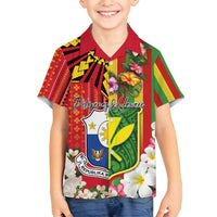 Personalised Hawaii and Philippines Together Family Matching Summer Maxi Dress and Hawaiian Shirt The Emblems with Cultural Symbols Green-Yellow-Red Tricolor LT03 Son's Shirt Art - Polynesian Pride