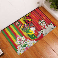 Personalised Hawaii and Philippines Together Rubber Doormat The Emblems with Cultural Symbols Green-Yellow-Red Tricolor LT03 - Polynesian Pride