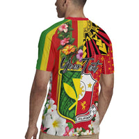 Personalised Hawaii and Philippines Together Rugby Jersey The Emblems with Cultural Symbols Green-Yellow-Red Tricolor LT03 - Polynesian Pride