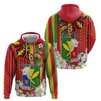 Personalised Hawaii and Philippines Together Zip Hoodie The Emblems with Cultural Symbols Green-Yellow-Red Tricolor LT03 - Polynesian Pride