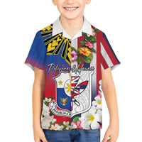 Personalised Hawaii and Philippines Together Hawaiian Shirt The Emblems with Cultural Symbols Blue-White-Red Tricolor LT03 - Polynesian Pride