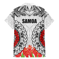 Samoa Siapo Ula Fala Family Matching Mermaid Dress and Hawaiian Shirt With Ginger Plant White Color LT03 - Polynesian Pride