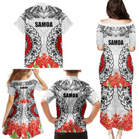 Samoa Siapo Ula Fala Family Matching Puletasi and Hawaiian Shirt With Ginger Plant White Color LT03 - Polynesian Pride